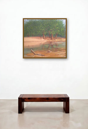 Riverside by artist Fareed Ahmed displayed in a Minimalist Living Room
