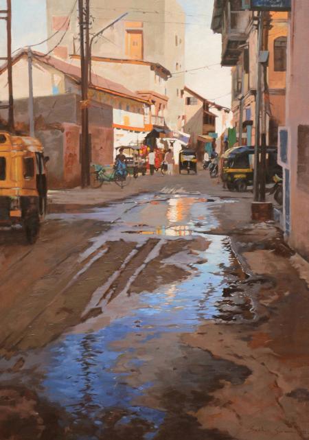Road Replaction Painting by Sachin Sawant | ArtZolo.com
