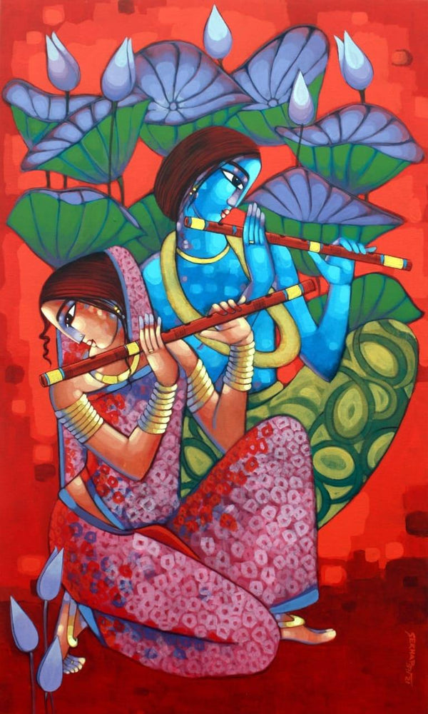 Romantic Couple 4 Painting by Sekhar Roy | ArtZolo.com