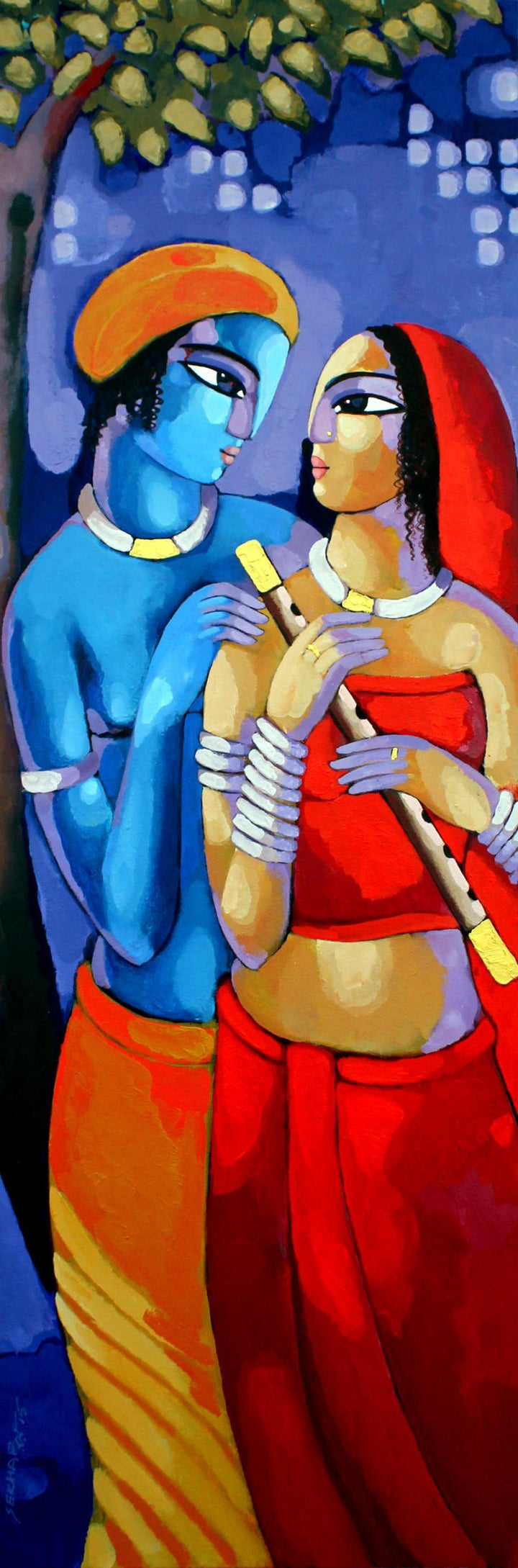 Romantic Couple Iv Painting by Sekhar Roy | ArtZolo.com