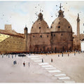 Cityscape watercolor painting titled 'Rome Italy', 7x11 inches, by artist Arunava Ray on Paper