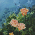 Nature oil painting titled 'Roses', 16x12 inches, by artist Krupa Shah on Canvas