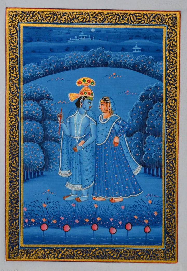 Royal Couple In Lawn At Midnight Traditional Art by Unknown | ArtZolo.com