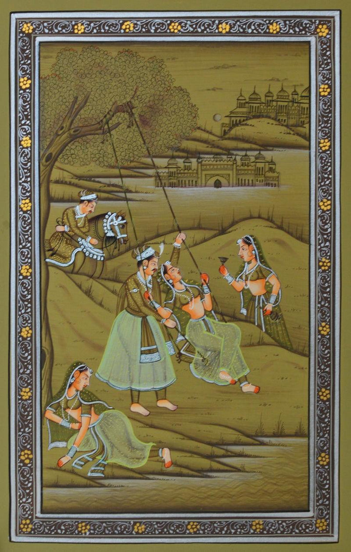 Royal Couple Swinging With Sevika 2 Traditional Art by Unknown | ArtZolo.com