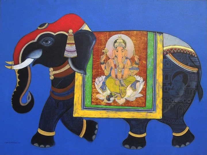 Royal Elephant Painting by Ashok Rathod | ArtZolo.com