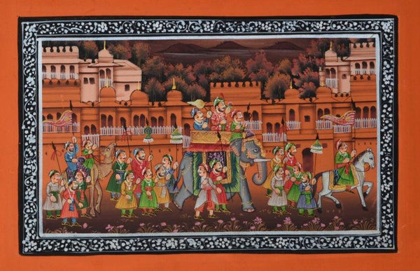 Royal Procession Passing Through Town Traditional Art by Unknown | ArtZolo.com