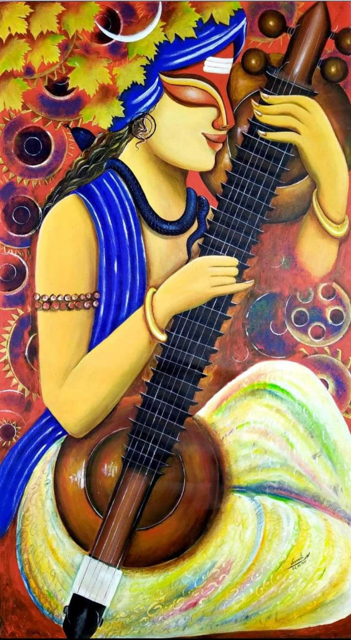Rudra Veena 1 Painting by Susmita Mandal | ArtZolo.com