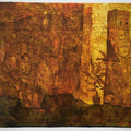 contemporary printmaking titled 'Ruins', 24x31 inches, by artist Sukraat Tiwari on Paper