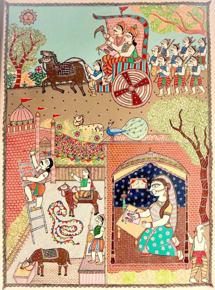 Rukmini Letter To Krishna Painting by Avinash Karn | ArtZolo.com