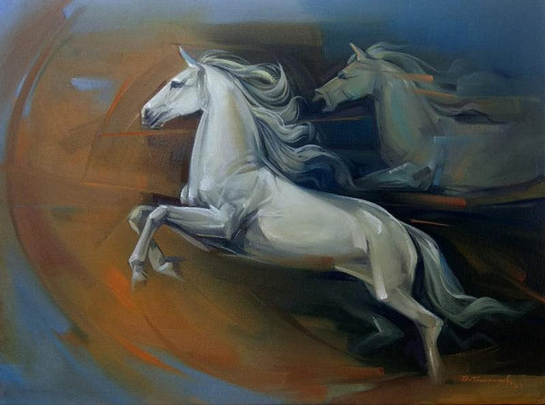 Running Horse 2 Painting by D Tiroumale | ArtZolo.com