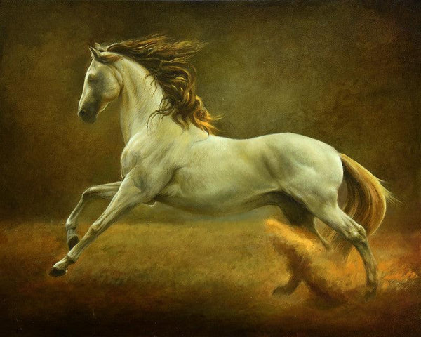 Running Horse Painting by Biju Thomas | ArtZolo.com