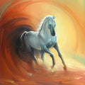 Animals acrylic painting titled 'Running Horse', 15x12 inches, by artist D Tiroumale on Canvas