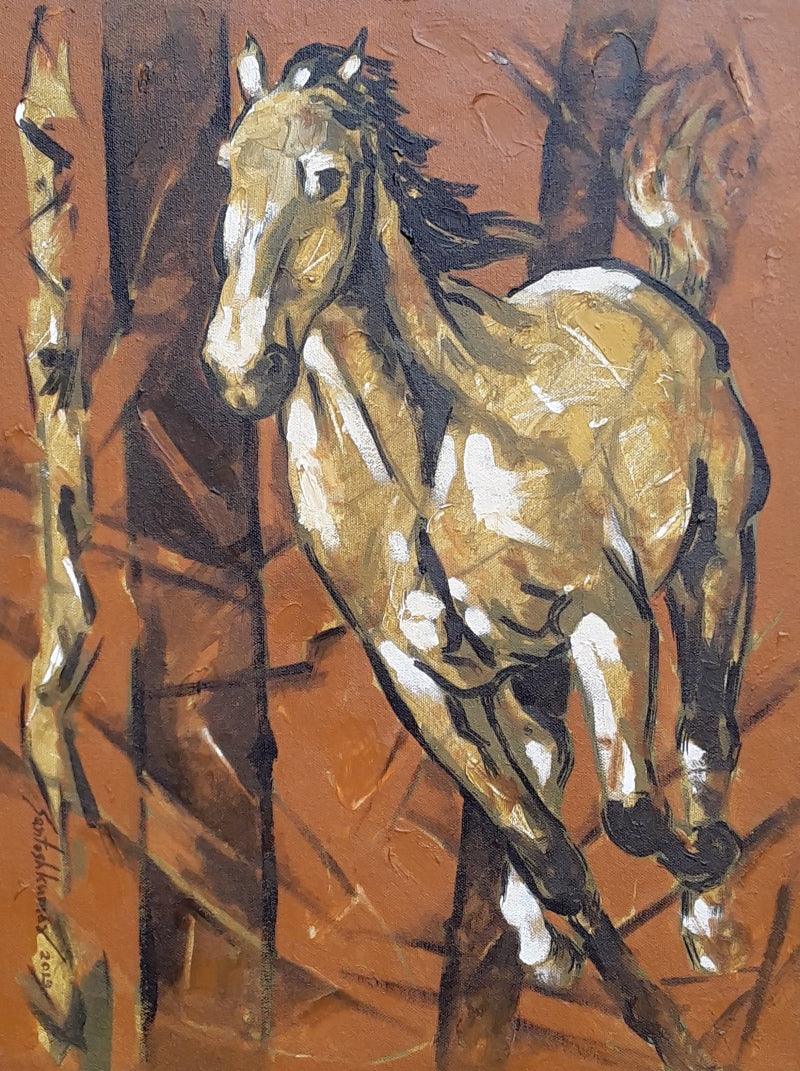 Animals acrylic painting titled 'SOLD', 20x15 inches, by artist Santoshkumar Patil on Canvas