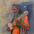 Religious acrylic painting titled 'Sadhu 1', 36x30 inches, by artist Satyabrata Karmakar on Canvas