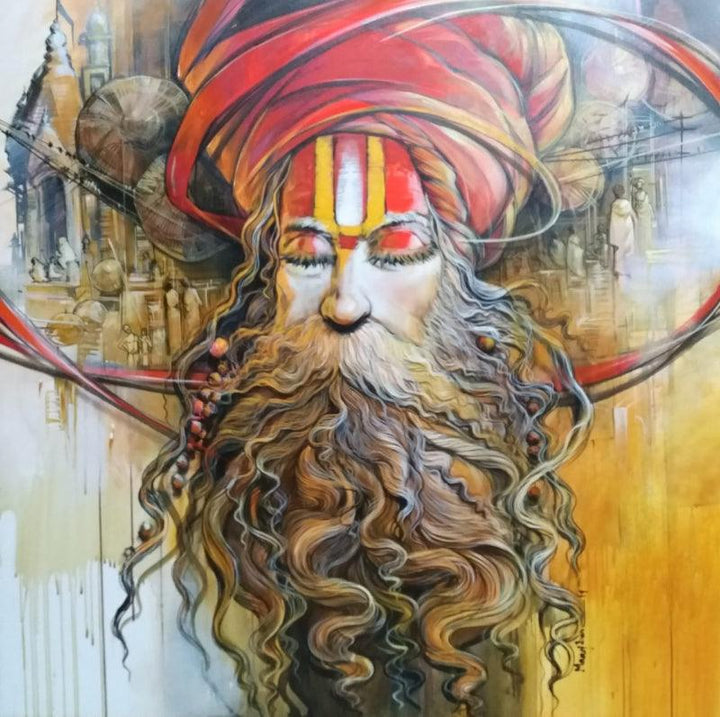 Sadhu 3 Painting by Manoj Das | ArtZolo.com