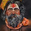 Religious pastel drawing titled 'Sadhu', 20x18 inches, by artist Rupesh Patil on Paper