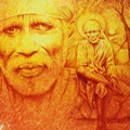 Religious oil painting titled 'Sai Baba', 48x60 inches, by artist Prince Chand on Canvas