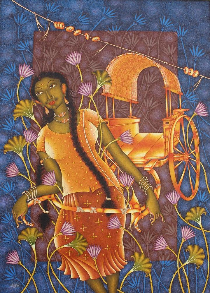 Sakatika Balika Painting by Manikandan Punnakkal | ArtZolo.com
