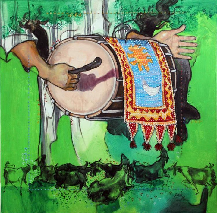Samvad 2/5 Painting by Ramchandra Kharatmal | ArtZolo.com