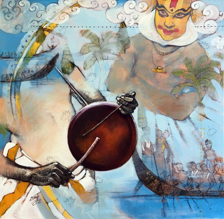 Samvad Painting by Ramchandra Kharatmal | ArtZolo.com