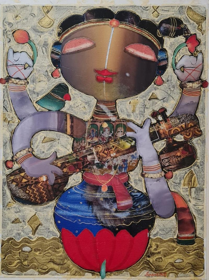 Saraswathi Painting by G Subramanian | ArtZolo.com
