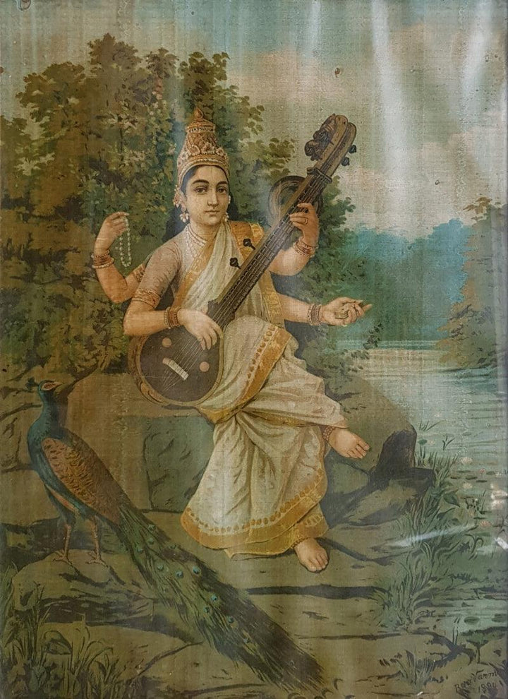 Saraswati 7 Painting by Raja Ravi Varma | ArtZolo.com