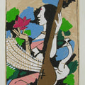 Religious serigraphs painting titled 'Saraswati', 30x21 inches, by artist M. F. Husain on Paper
