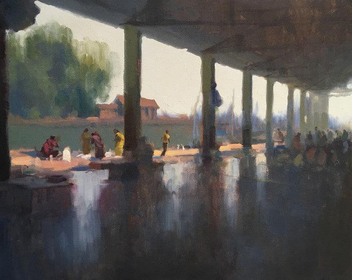 Sasoon Dock Painting by Paresh Thukrul | ArtZolo.com