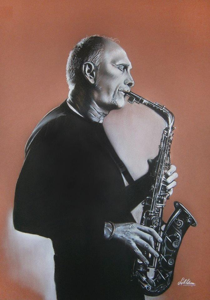 Saxophone Drawing by Sujith Puthran | ArtZolo.com
