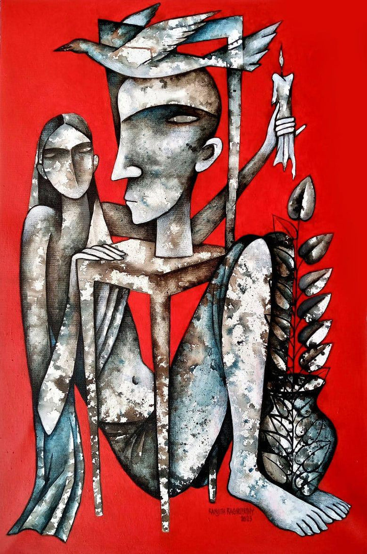Scarlet Myths Painting by Ranjith Raghupathy | ArtZolo.com