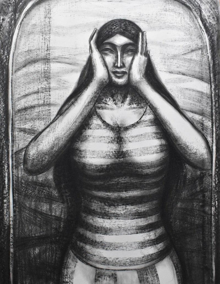 Scream Inside Drawing by Sumana Nath De | ArtZolo.com