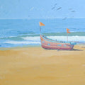 Seascape acrylic painting titled 'Seascape', 18x24 inches, by artist Mansing Jadhav on Canvas