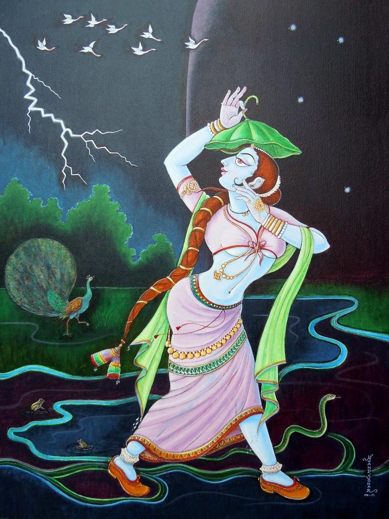 Figurative acrylic painting titled 'Season 1', 48x36 inches, by artist Anand Sonar on Canvas