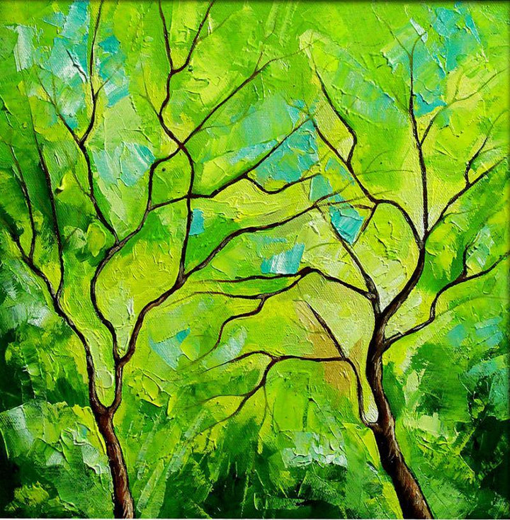 Season Green Painting by Bahadur Singh | ArtZolo.com
