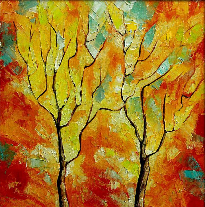 Season Orange Painting by Bahadur Singh | ArtZolo.com