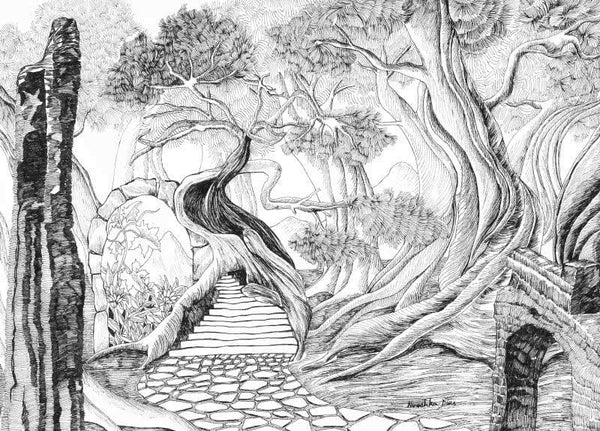 Secret Garden Drawing by Ninoshka Dias | ArtZolo.com