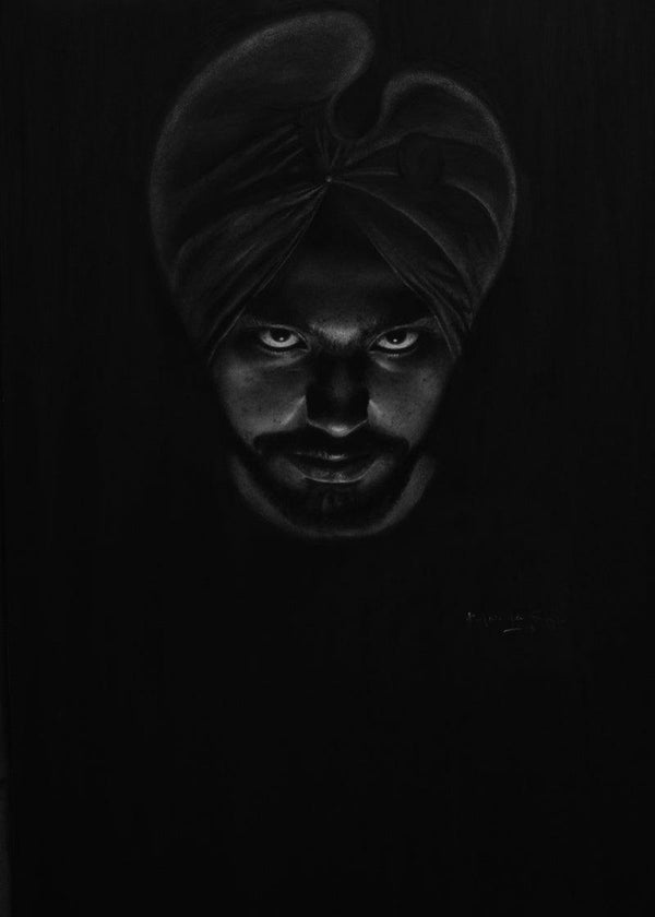 Self Portrait Drawing by Kulwinder Singh | ArtZolo.com