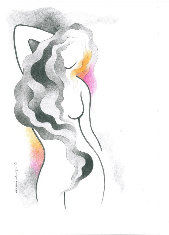 Sensual Siren Drawing by Manoj Gujral | ArtZolo.com