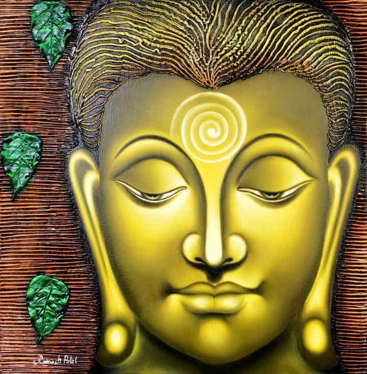 Serene Buddha Painting by Ramesh Patel | ArtZolo.com