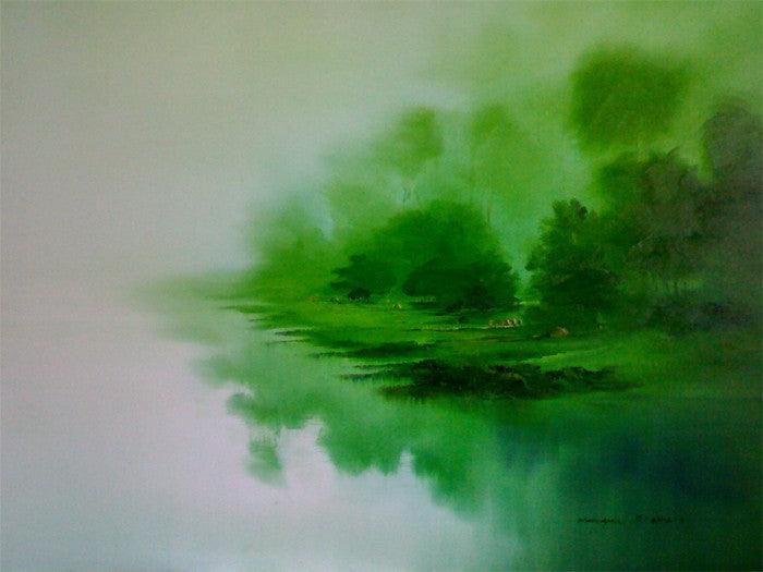 Serenity Of Nature Ii Painting by Narayan Shelke | ArtZolo.com
