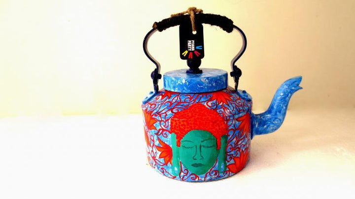 Shades Of Buddha Blue Tea Kettle Handicraft by Rithika Kumar | ArtZolo.com