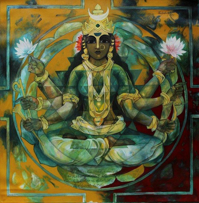 Shakthi 5 Painting by Rajeshwar Nyalapalli | ArtZolo.com