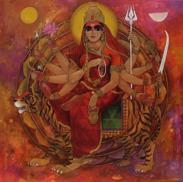 Shakthi Painting by N P Rajeshwarr | ArtZolo.com