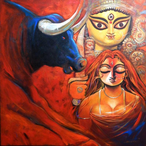 Shakti 2 Painting by Subrata Ghosh | ArtZolo.com