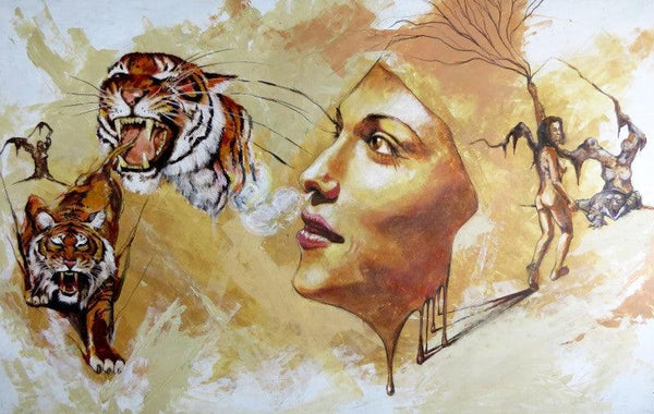 Shakti Painting by Partho Sengupta | ArtZolo.com