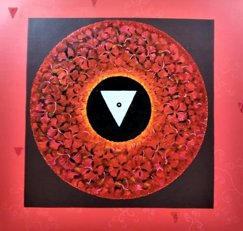 Motivational acrylic painting titled 'Shakti', 40x36 inches, by artist RAJIB DEYASHI on Canvas