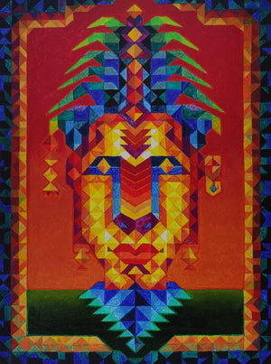 Figurative acrylic painting titled 'Shakti', 24x18 inches, by artist Madhukar Munde on Canvas