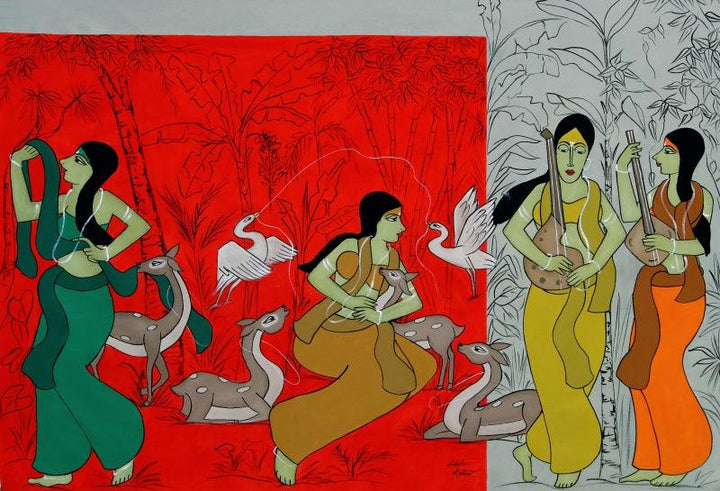 Shakuntala Painting by Chetan Katigar | ArtZolo.com