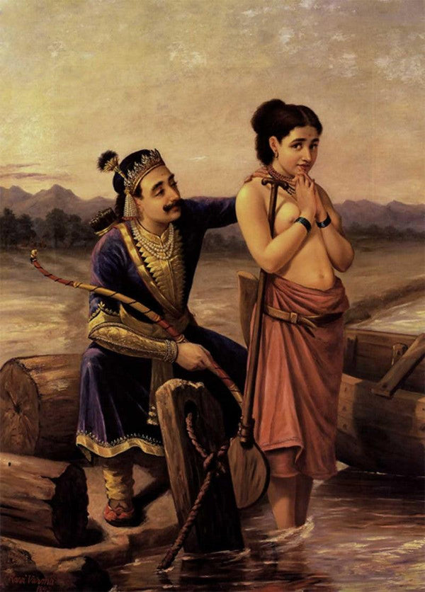Shantanoo And Matsyagandha by Raja Ravi Varma Reproduction | ArtZolo.com