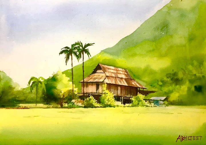 Shining Village Painting by Abhijeet Bahadure | ArtZolo.com